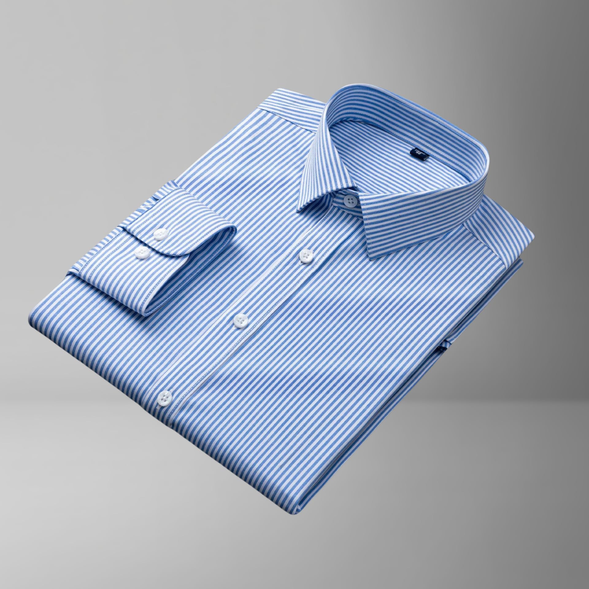 Camicia a maniche lunghe da uomo a righe sottili senza pieghe anti-rughe elastica da lavoro professionale professionale