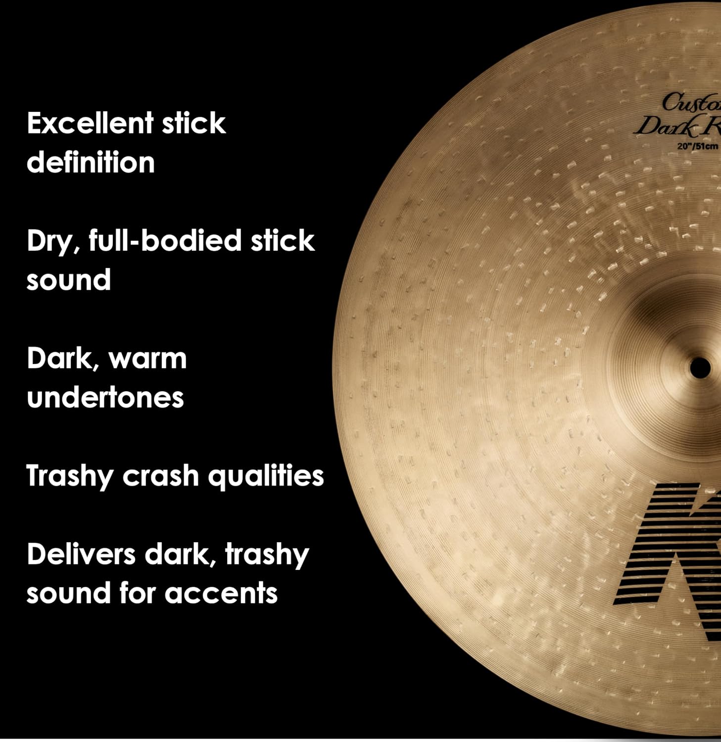 Zildjian K Custom Dark Ride Cymbal - 20 Inches