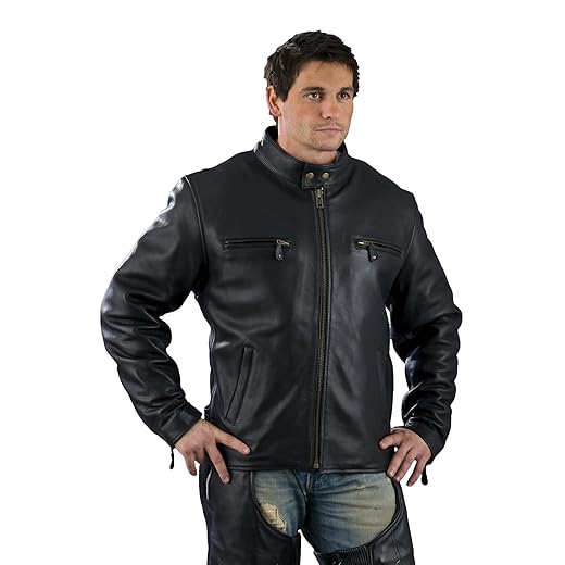 Jaqueta masculina básica de scooter com gola redonda