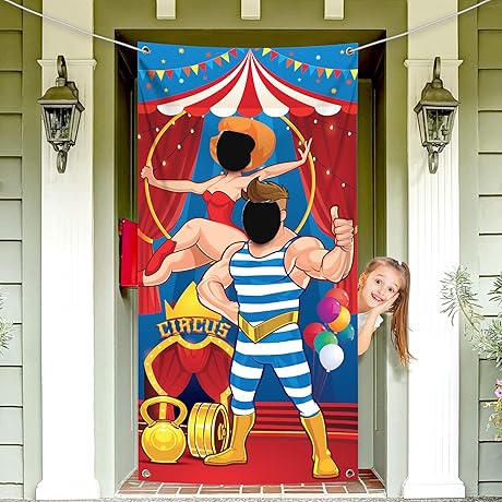 KatchOn Carnival Photo Booth Backdrop, Circus Theme Party Decorations