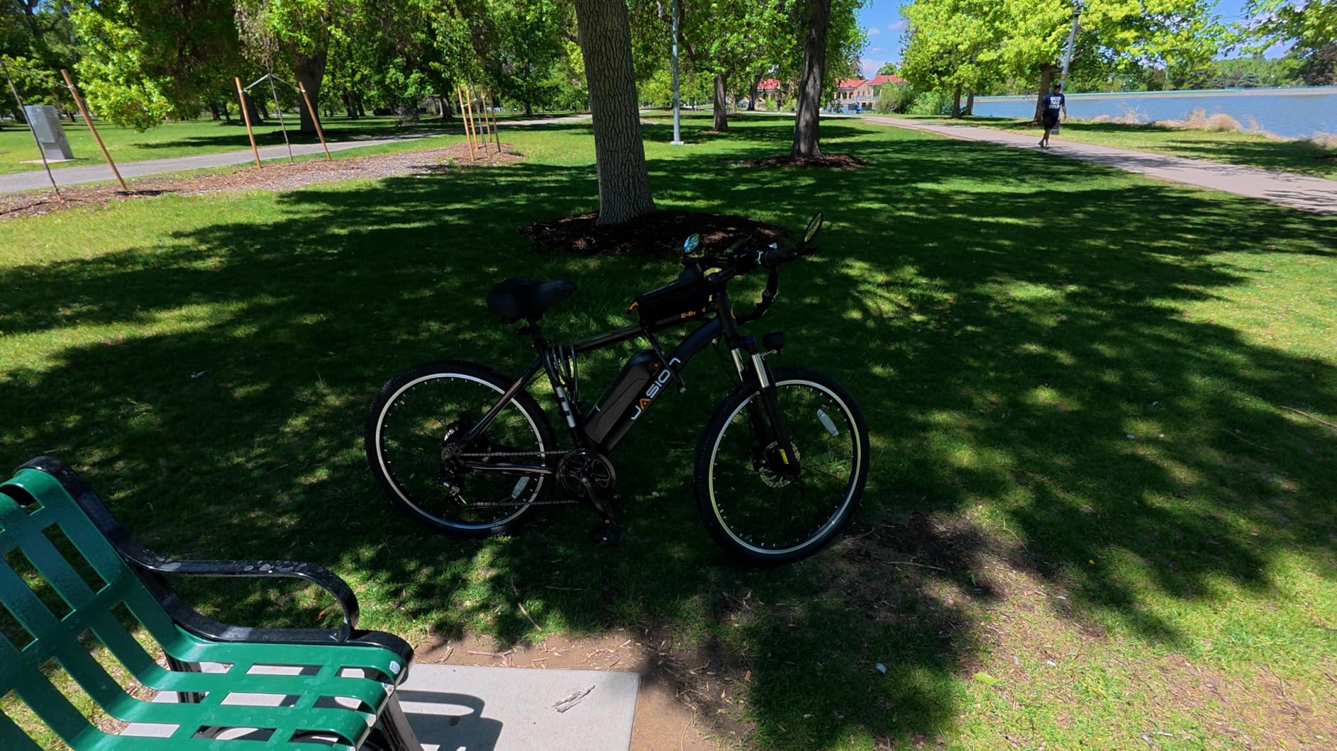 Jasion EB5 Electric Bike for Adults with Peak 500W Brushless Motor, 40Miles 20MPH Commuting Electric Mountain Bike with 360Wh Removable Battery, 7-Speed, 26" Tires and Front Fork Suspension photo review