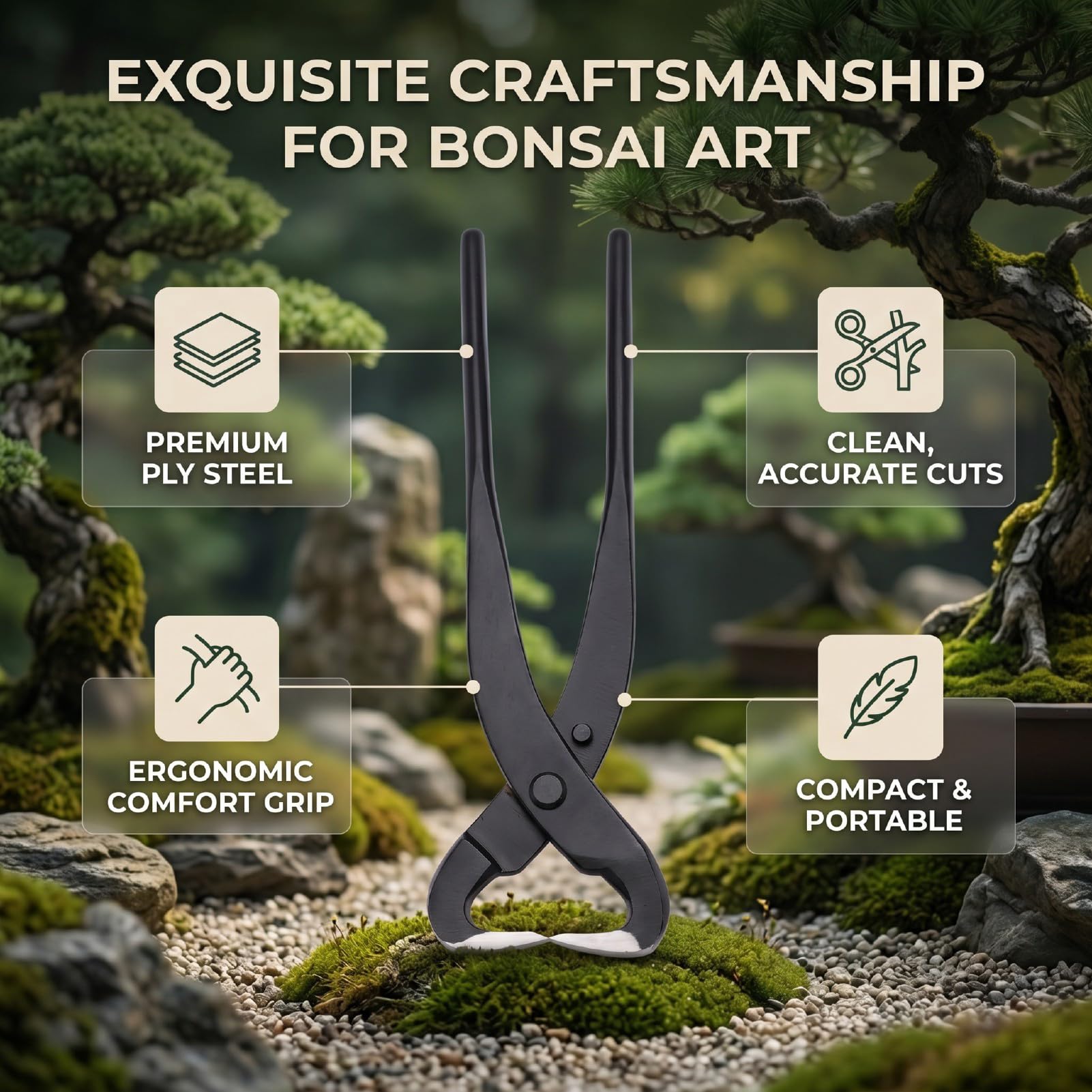 10,63-Zoll-Stahl-Bonsai-Schneider-Werkzeuge, Stammspalter-Schere, Gartenschneider, Ast-Werkzeug, Gartenschere für das Pflanzenpflege-Trimmen