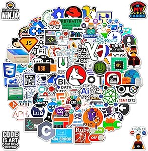 Amazon.com: DRWATE 100 PCS Programmer Stickers Computer Programming ...