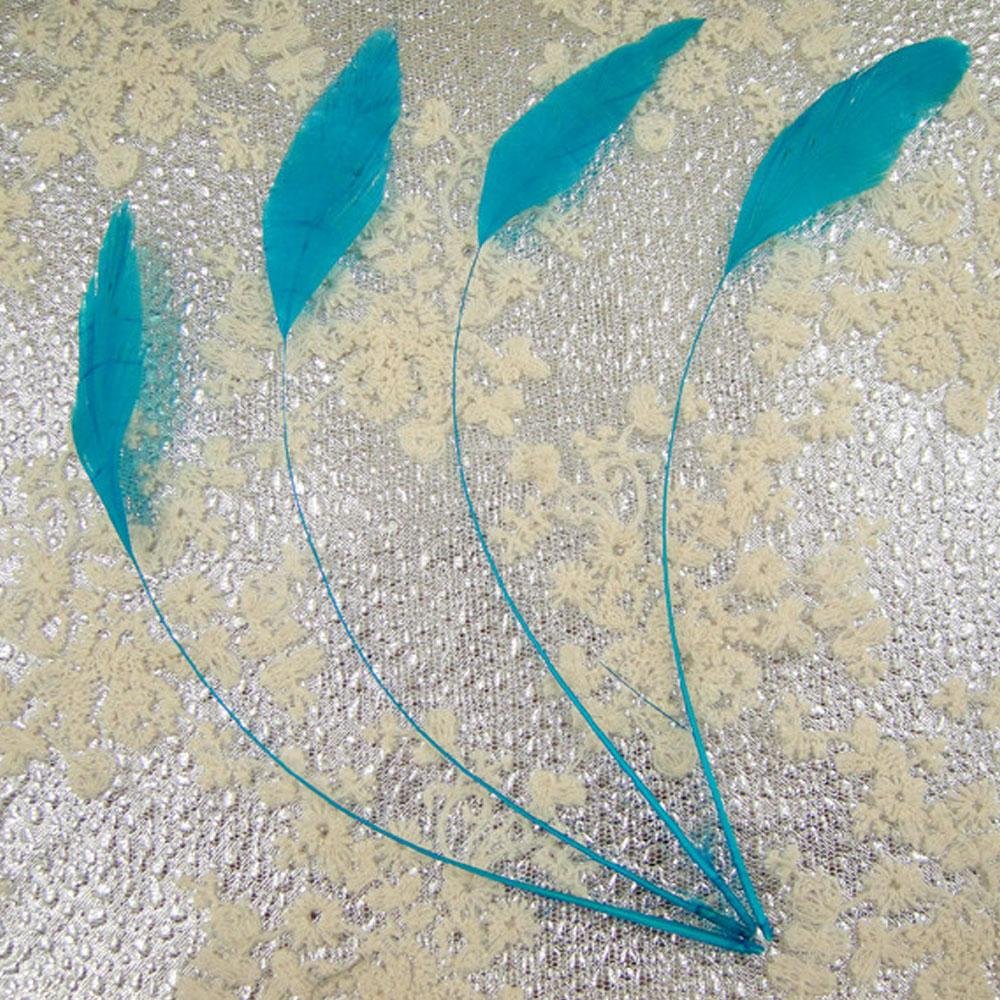 69 Colours Choices 5/7" Loose Stripped Coque Feathers for Millinery Hats Trimming Fascinators Craft Decorating Dancing Costume Making (DK Turq #66, 10pcs) โ image 1