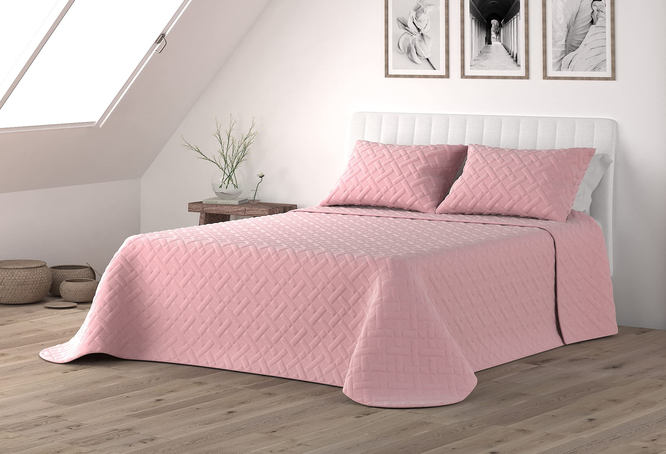 Victorio & Lucchino Salerno Model 3D Thermosealing Bedspread (Pink, 90 cm)