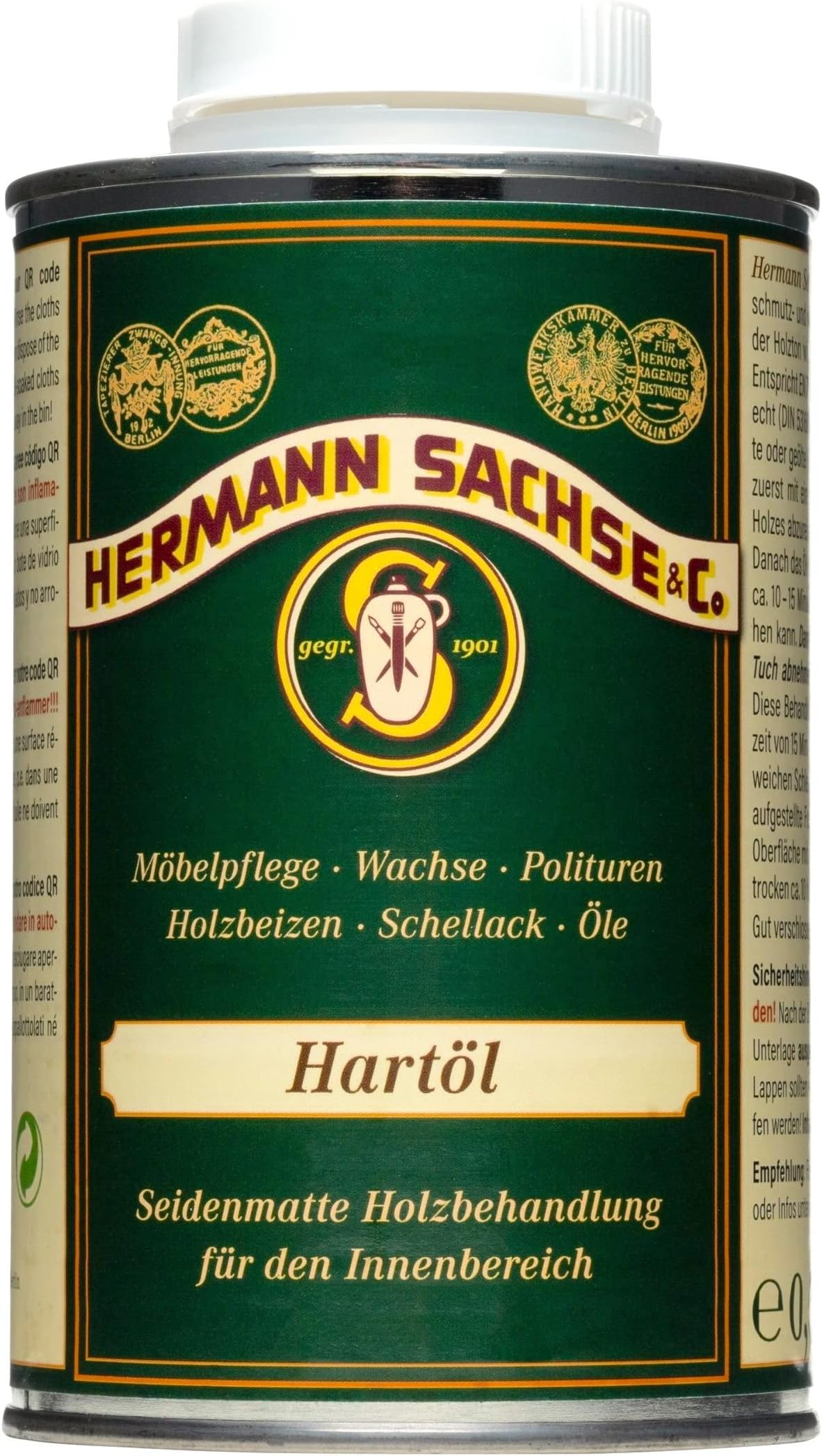 Wood oil, colourless hard oil for indoors, 500 ml natural furniture care oil for tables, doors, wooden furniture, natural wood care for oak furniture, wild oak, heartwood, parquet.
