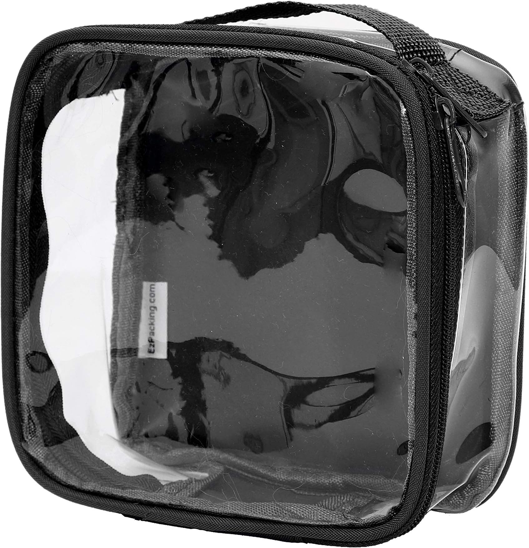 Clear TSA Approved 3-1-1 Travel Toiletry Bag/Transparent See Through Organiser (Black)