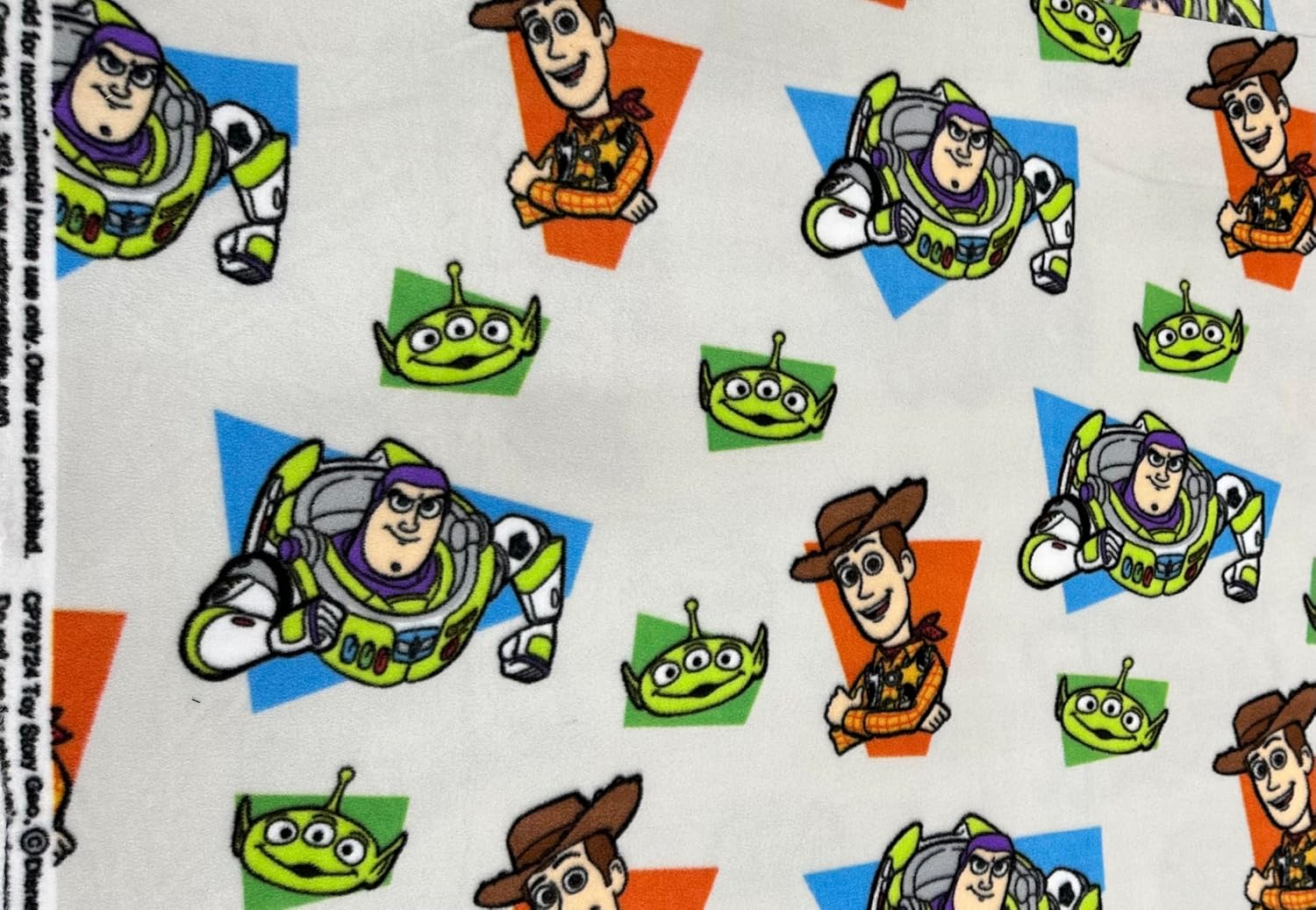 Disney Toy Story Character Fleece Fabric Buzz Lightyear & Alien Print and Woody- Sold by The Yard