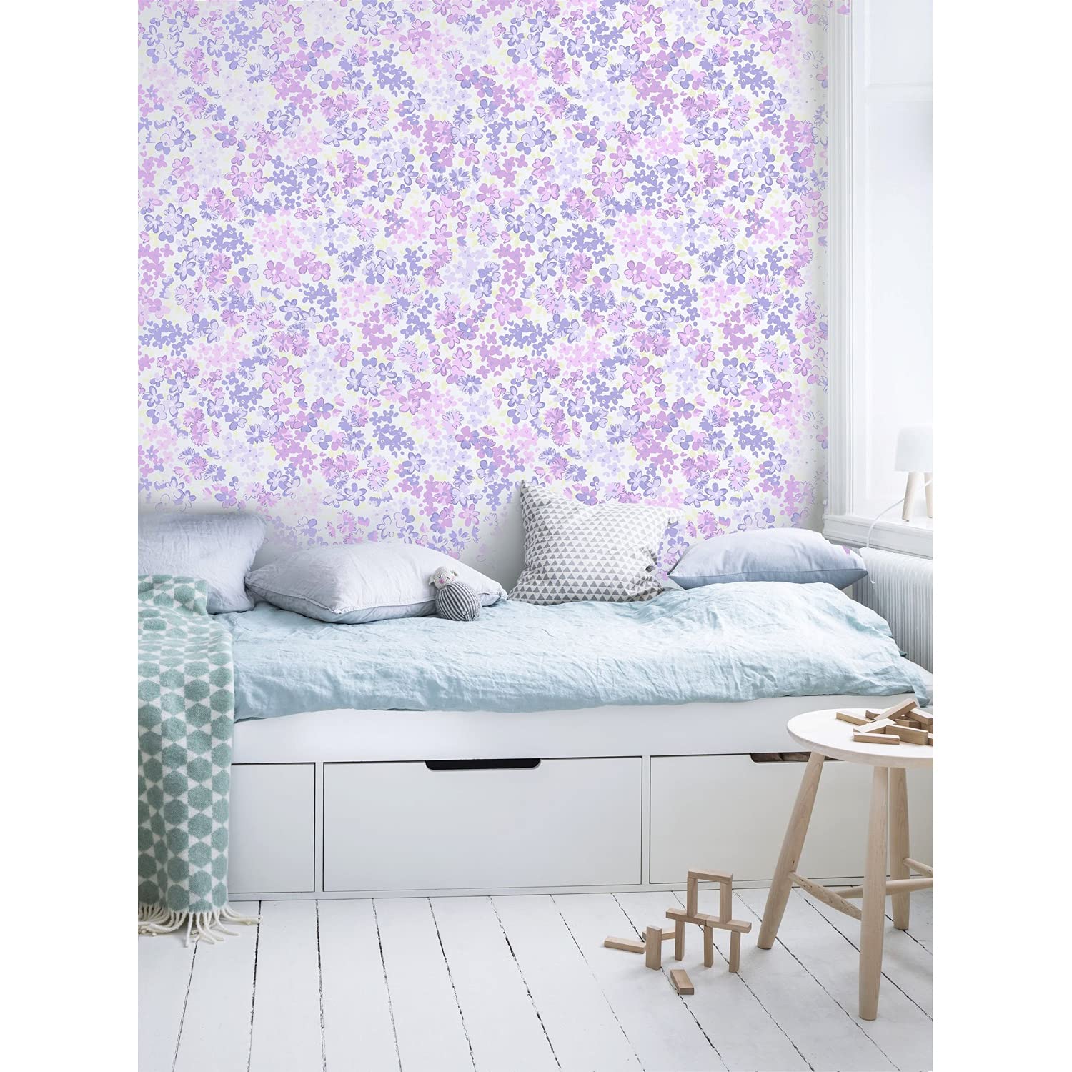 Papier peint floral muralo grand format 416x254cm latex pour deco salon