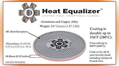 Miniatura 31 de Difusor de grado comercial de alto pulido de 6 pulgadas para estufas de gas y eléctricas - Placa caliente de aluminio y aleación de cobre-cubierta