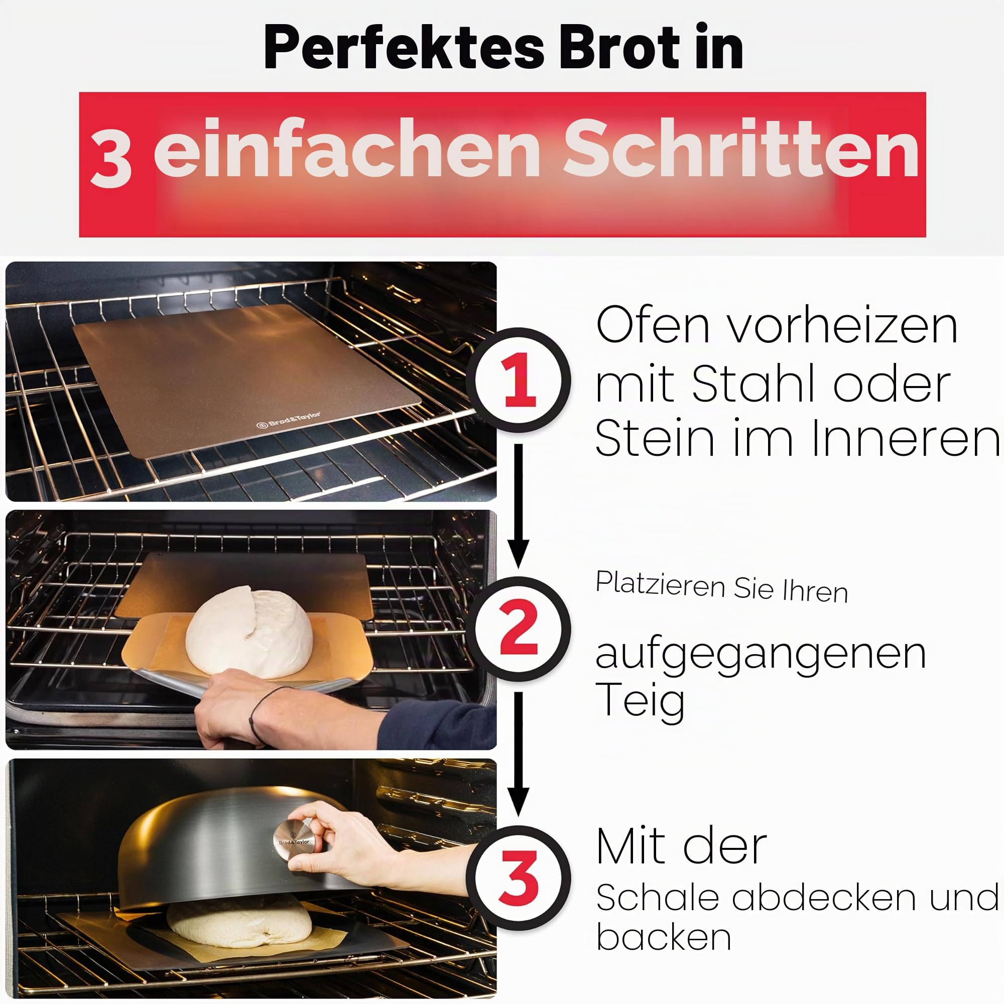 Brod & Taylor Ultraleichte Backschale für Sauerteigbrot (Boule) - kein Vorheizen nötig für knusprige Kruste und gleichmäßiges Backen