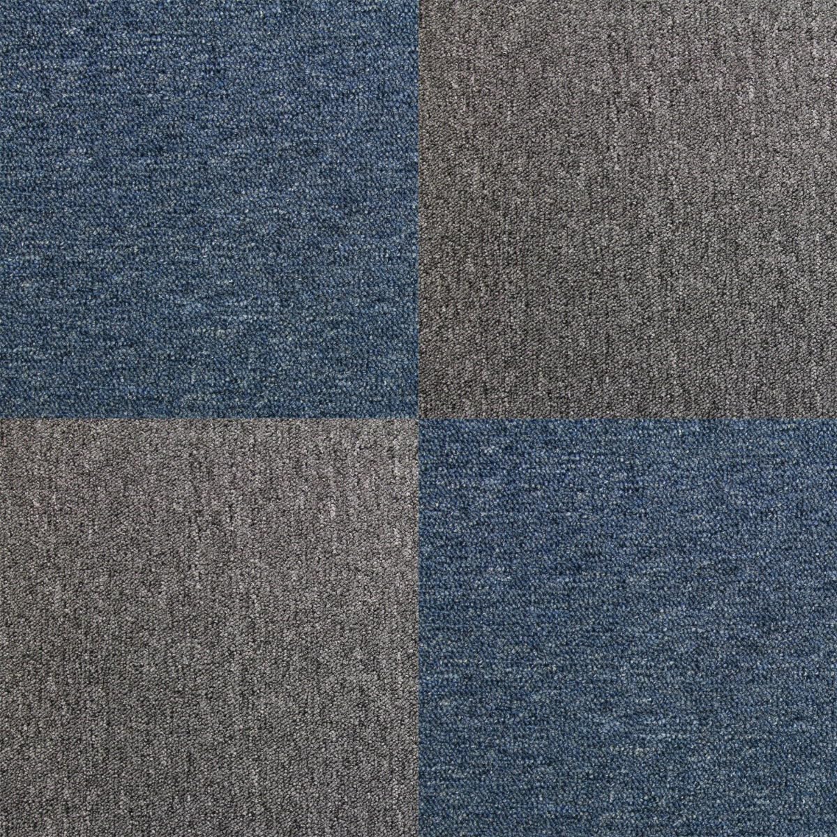 Monster Shop Charcoal And Storm Blue Carpet Tiles 40 X Storm Blue & Anthracite 10 Metres Squared Commercial Hard-Wearing Domestic Heavy Duty Industrial Premium Office Home Flooring 50Cm X 50Cm Monstershop