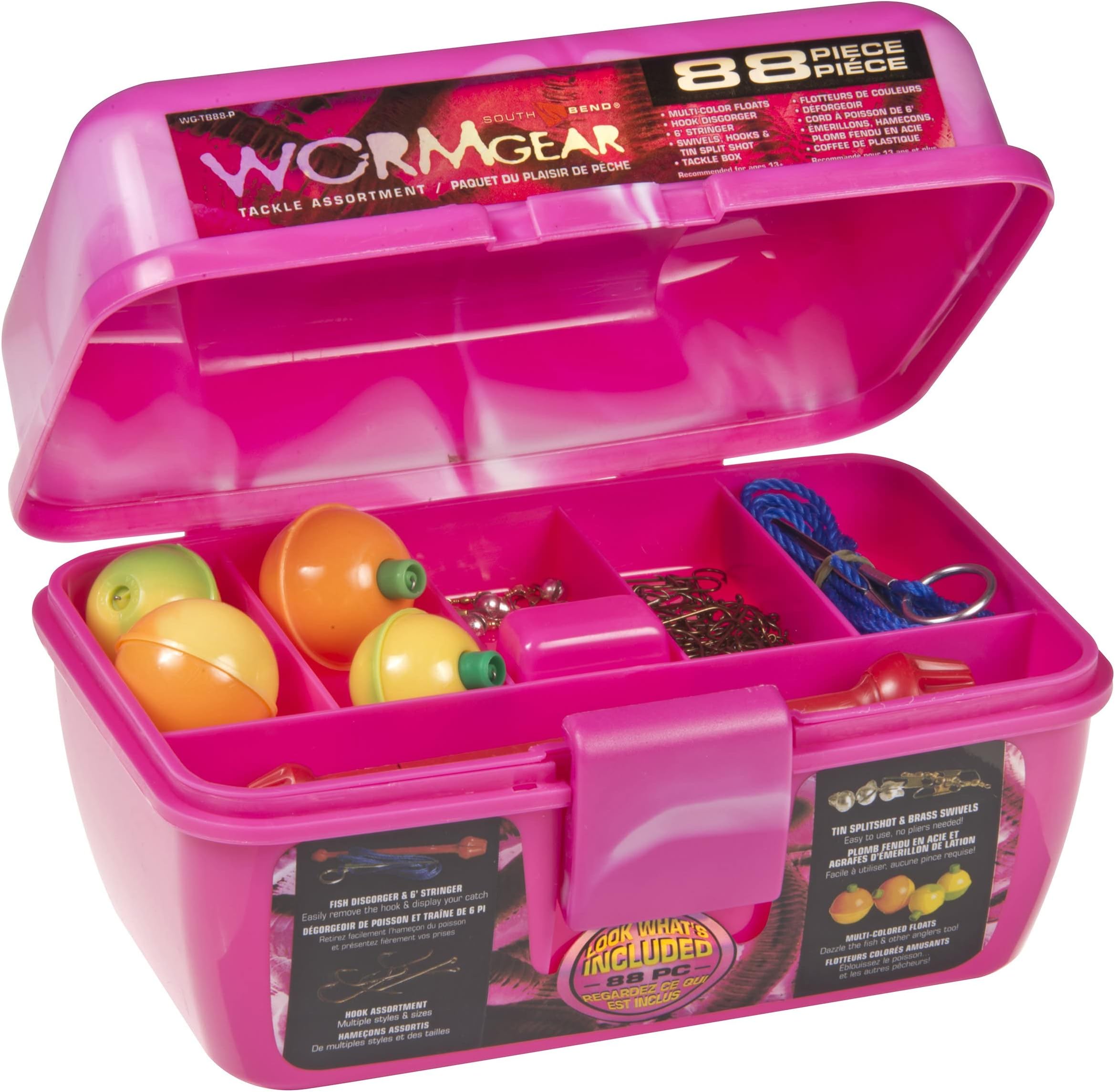 Worm Gear 88 Piece Loaded Tackle Box Sports & Outdoors