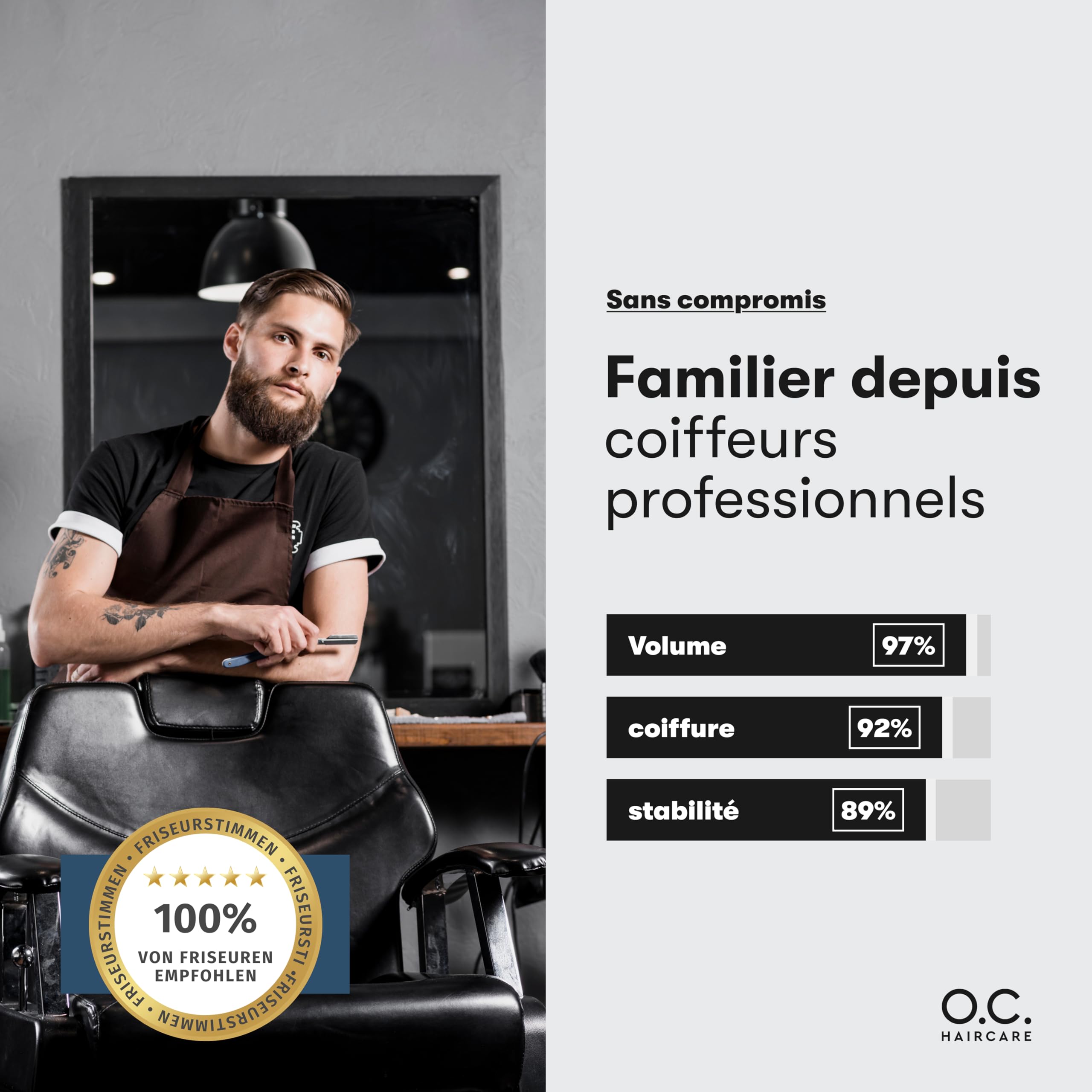 O.C. Haircare Sea Salt Spray - 200 ml - Spray au sel de mer pour cheveux - Booster de volume pour une sensation de cheveux plus complète avec une forte tenue - 100% végétalien et fabriqué en