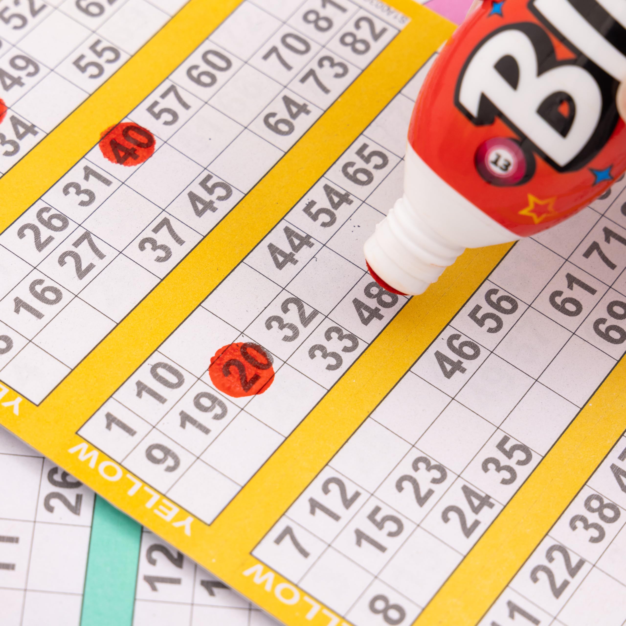 evelay Confezione da 6 pennarelli grandi per bingo, colori misti, 40 ml, per biglietti in scatola espositiva, penne per marcatura lisce e pulite per giochi di bingo - 5
