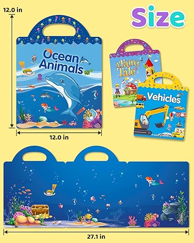 Miniatura 6 de Benresive - Libros de calcomanías reutilizables para niños de 2-4, para niños de 1-3 y 2-4, para viaje, actividades, manualidades, regalo, temas