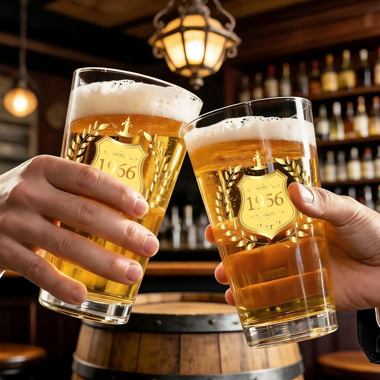 70th Birthday Beer Glass Gifts for 1956 Men or Women