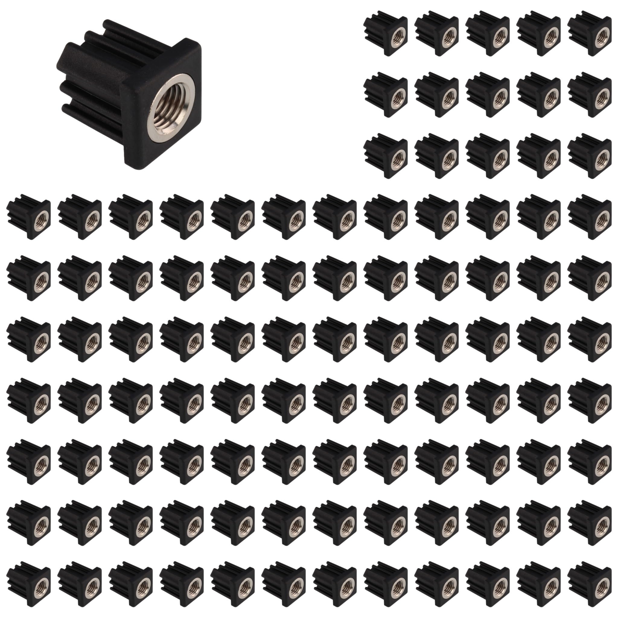 100 tapones roscados M16, 30 x 30 x 1,5, plástico PA reforzado con