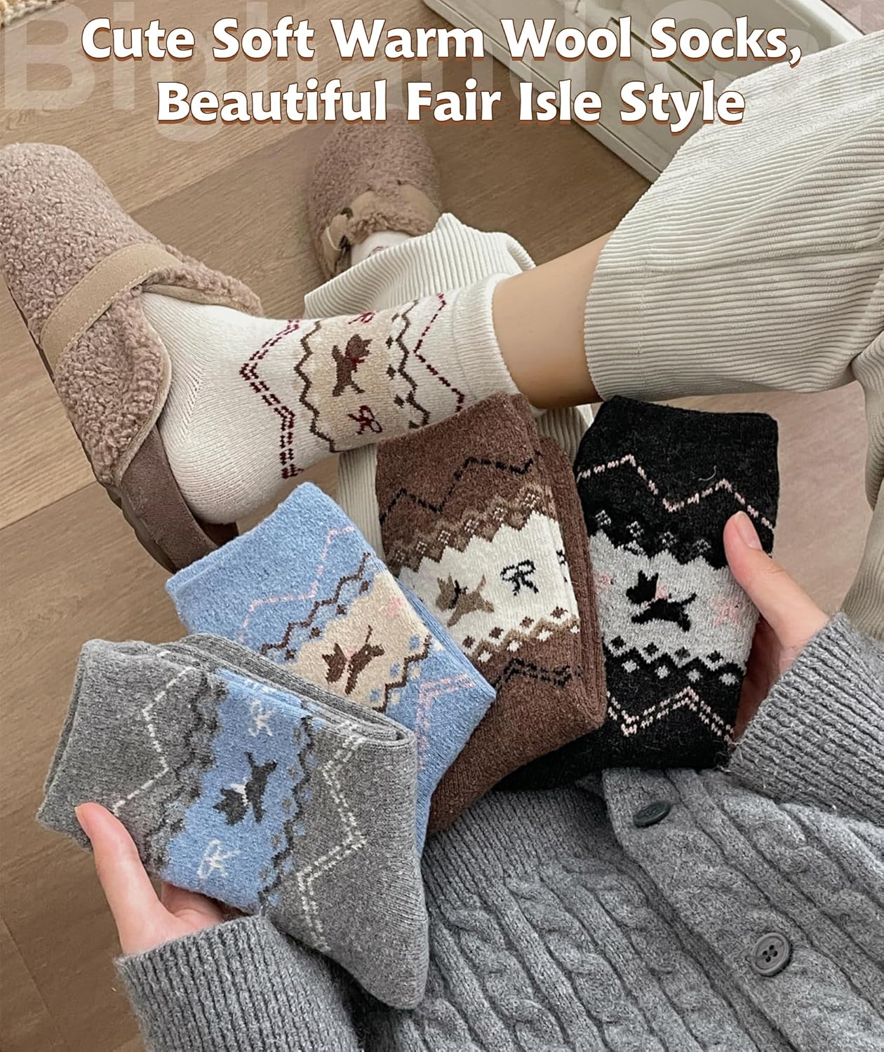 IIG Winter Warm Wool Socks for Women Original Design Trendy Boot Socks Ideal Gift - Image 6