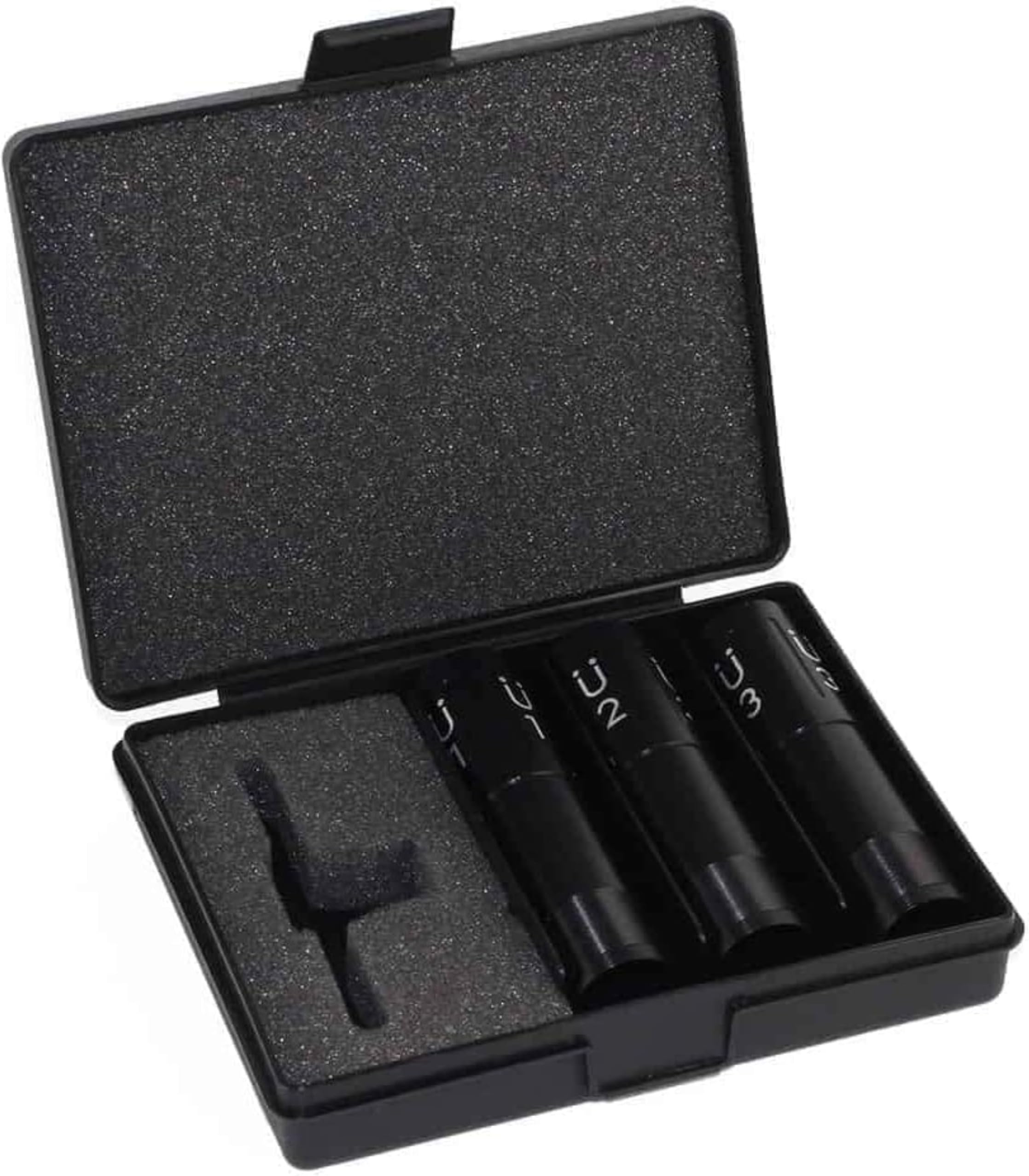Negrini Choke Tube Case – Compact Hard Case for 3 Extended Chokes and T-Wrench – Snap Closure, Foam Protection – Durable Polypropylene – Made in Italy – Black