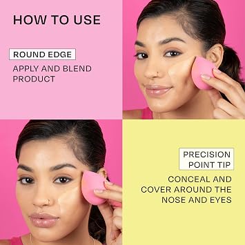 Freeman Puffs N' Stuff Powder Puffs + Liquid Sponges 8 Count Set, Makeup Blending Sponges For Liquid & Cream Foundation & Concealer, Triangle Powder Puff For Setting Powder, Vegan & Cruelty Free