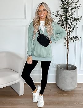 Ladmous Womens Casual Long Sleeve Shirts Pullover Sweatshirt