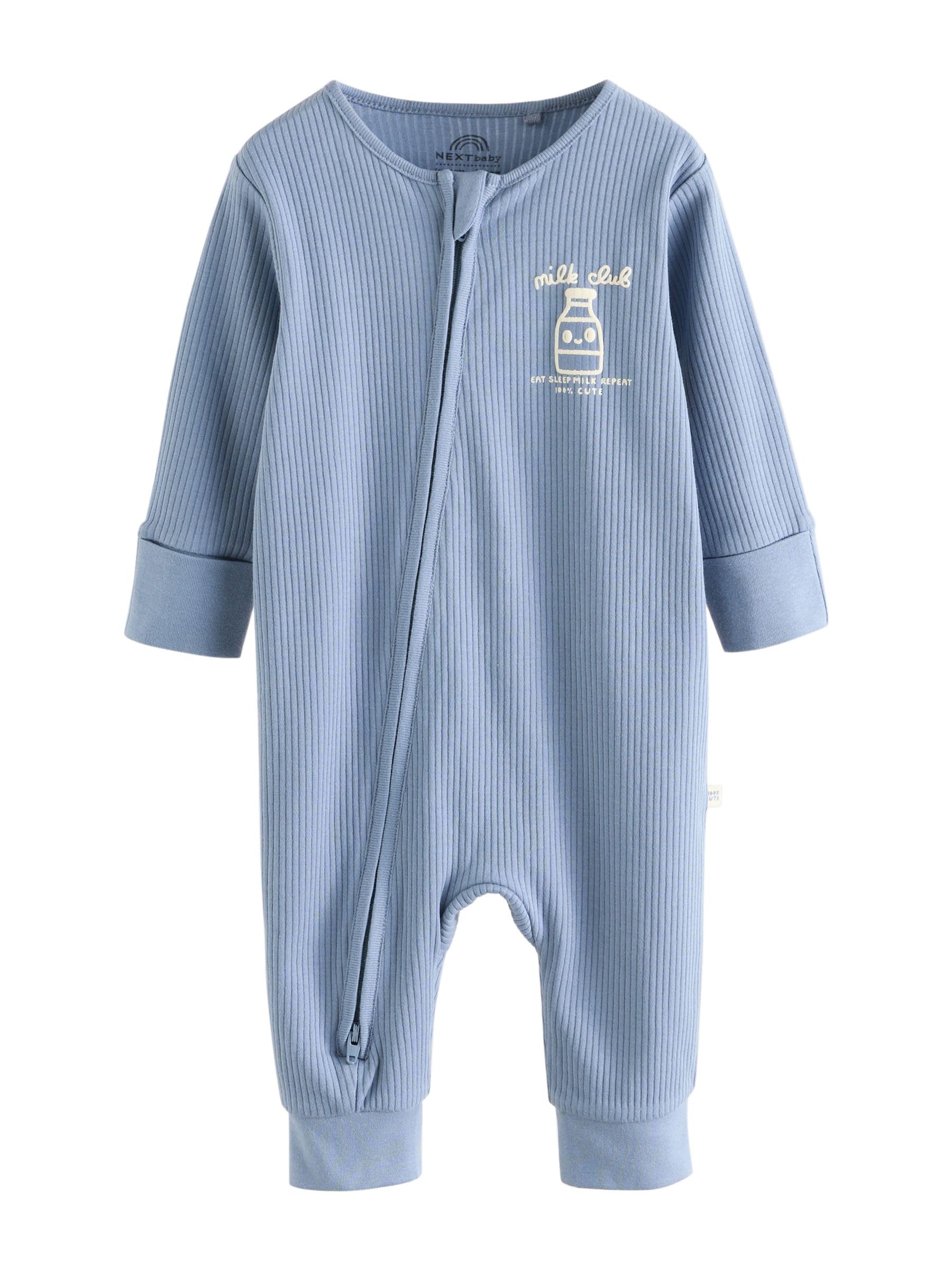 NEXT Bambini Confezione da 3 Tutine Bebè con Zip bidirezionale