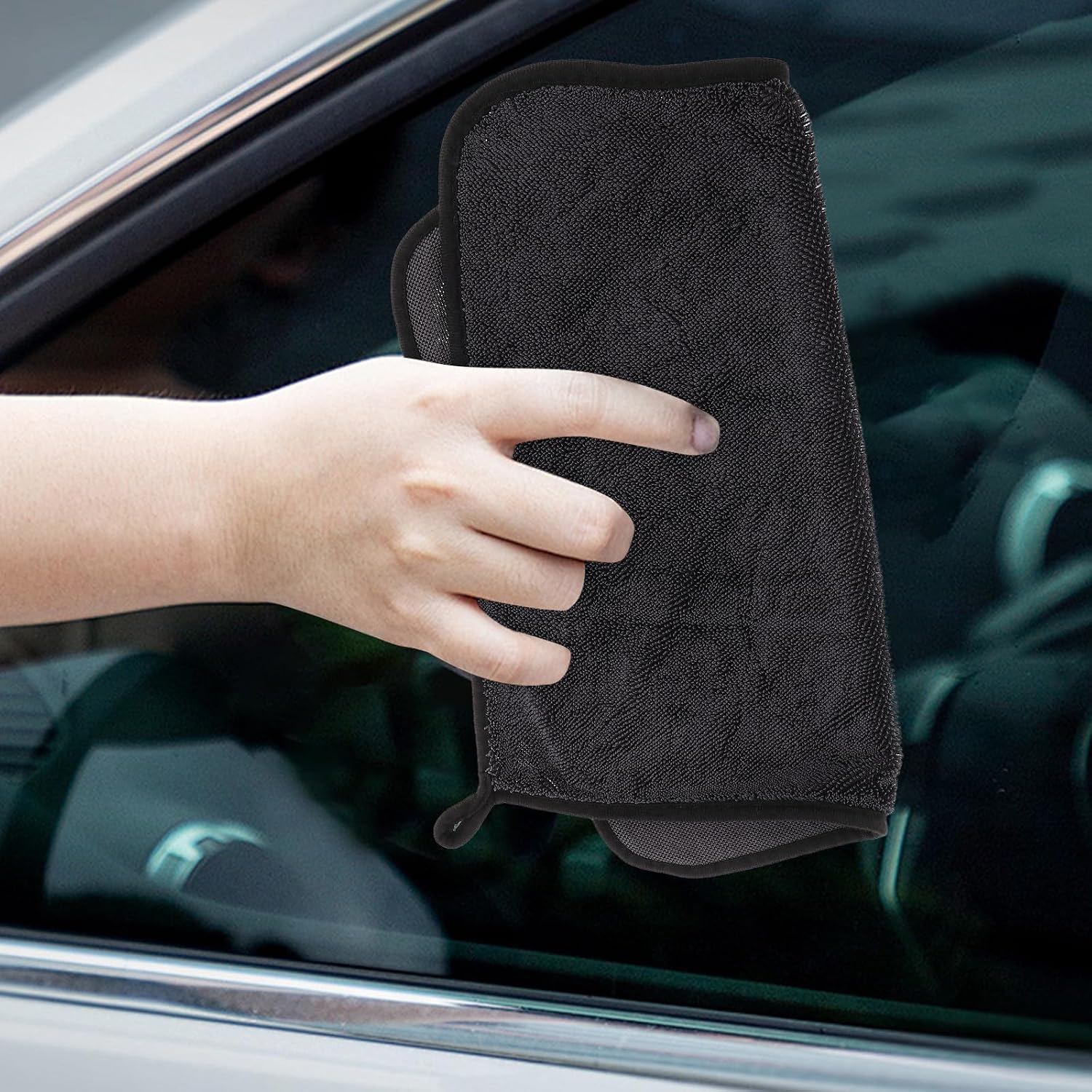 Car Washing Cloth 40x40cm Super Absorbent Microfiber Drying Cloth Thickened Braided Pile Multi-use for Exterior Detailing