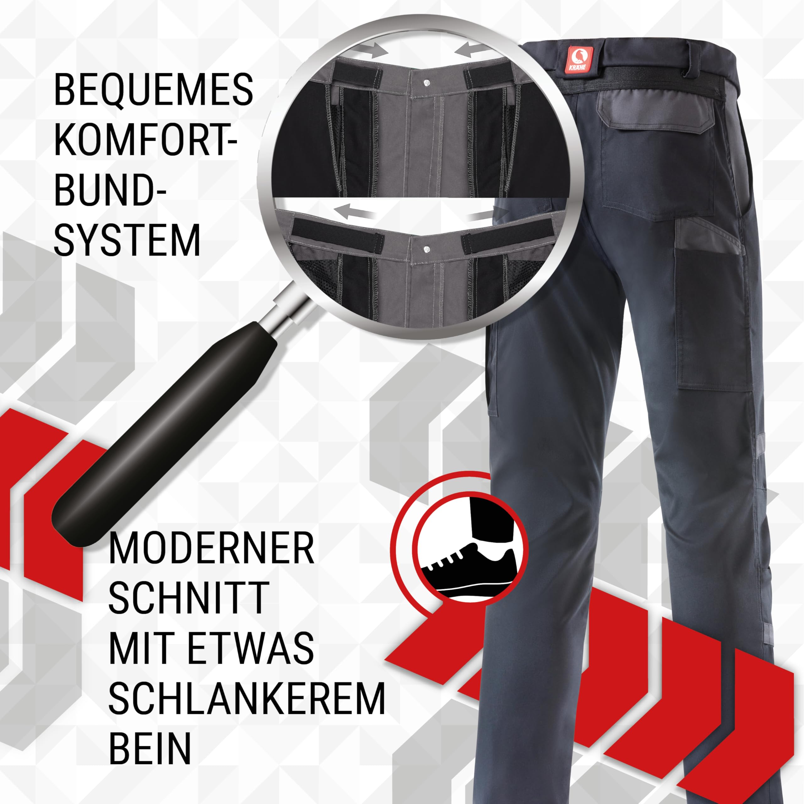KRÄHE WORKWEAR Profession Pro S T R E T C H Bundhose I Arbeitshose I Top-Leichtgewicht mit hoher Strapazierfähigkeit und besonderer Elastizität