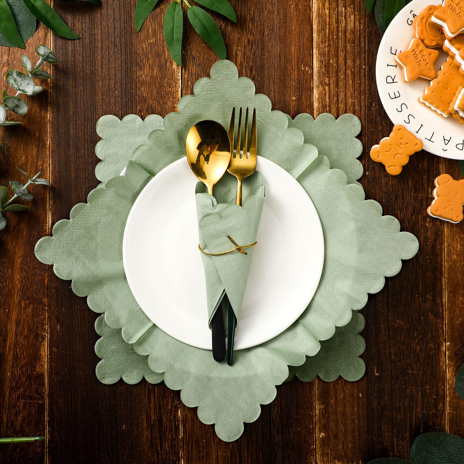 50-300 pièces serviettes en papier jetables serviette de fête serviettes de boisson guardanapos de cocktail festonnés pour dîner de mariage anniversaire 5x5 pouces  15