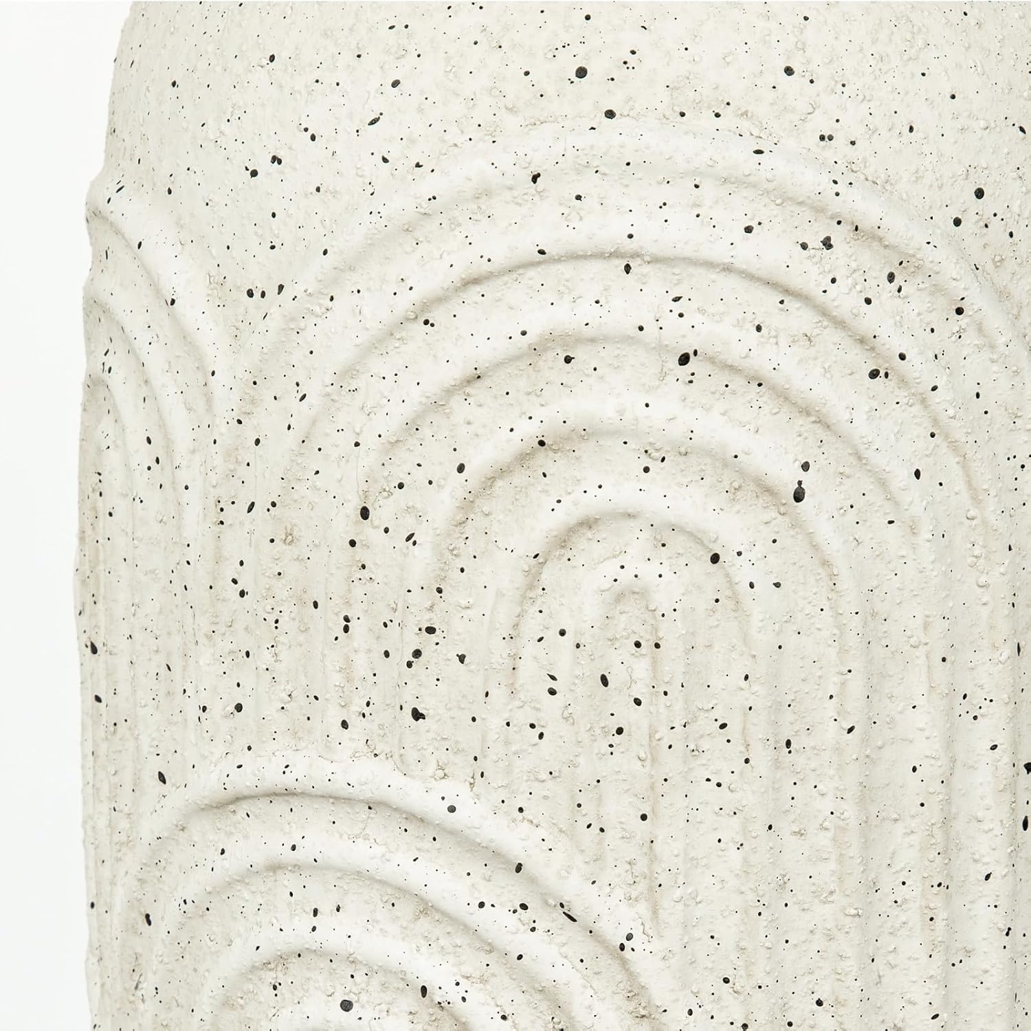 Large Textured Ceramic Vase, 10 inch White Boho Flower Vase Rustic Farmhouse Pottery Vase for Home Decor Mantle Fireplace Living Room Table Centerpiece Pampas Grass