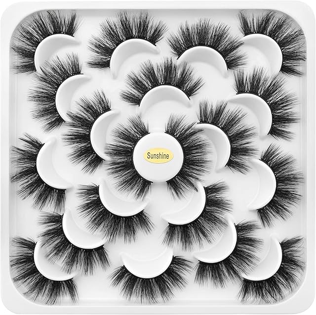 KOUSEI False Lashes Dramatic 10 Pairs Eyelashes Pack Fluffy Long Soft Thick Extension Natural Volume Reusable Handmade Eyelashes Makeup Lashes No Glue