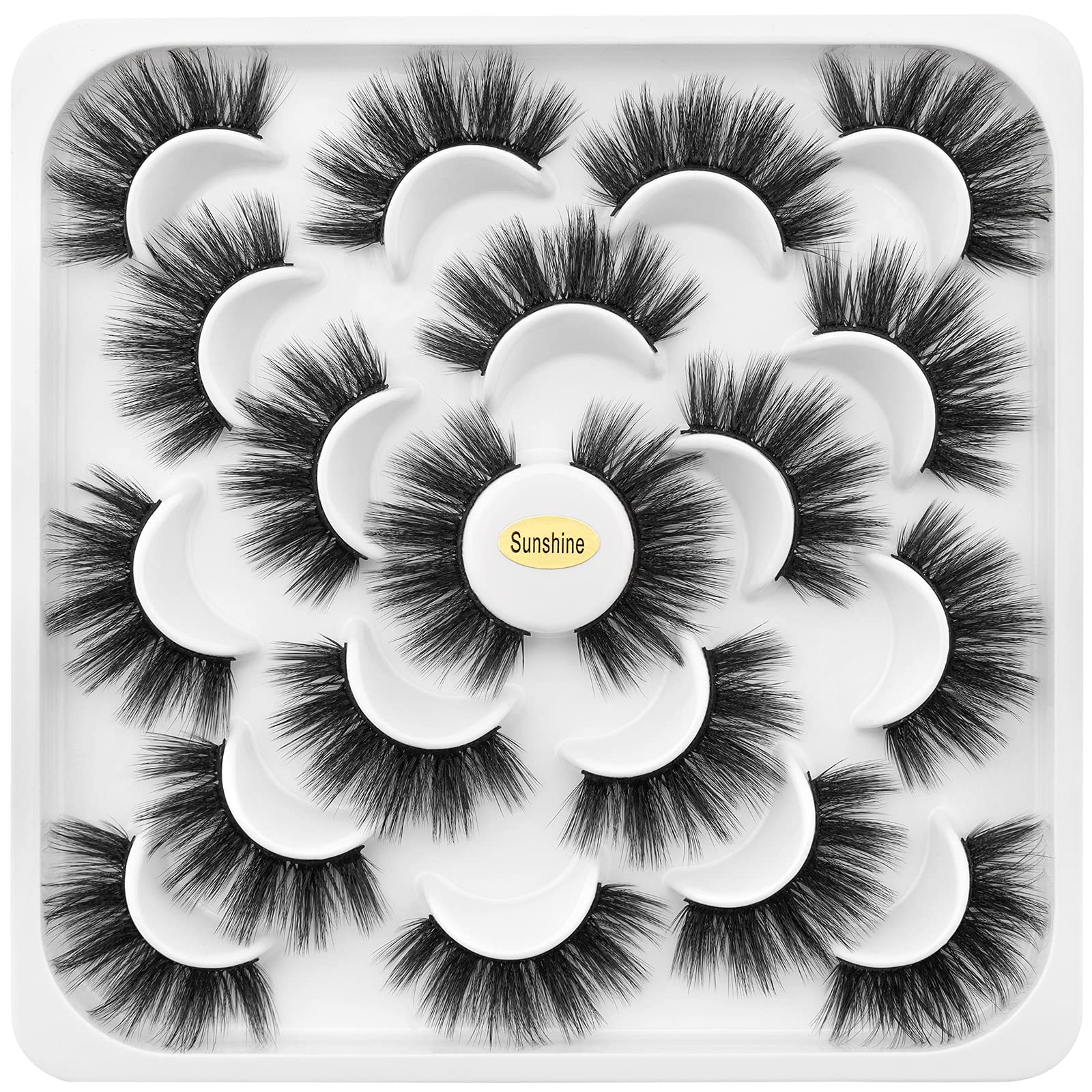 KOUSEIFalse Lashes Dramatic 10 Pairs Eyelashes Pack Fluffy Long Soft Thick Extension Natural Volume Reusable Handmade Eyelashes Makeup Lashes No Glue