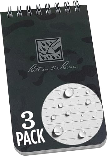 Miniatura 16 de Rite in the Rain - Cuaderno con espiral superior resistente a la intemperie, 3 x 5 pulgadas, cubierta de camuflaje de patos, patrón universal