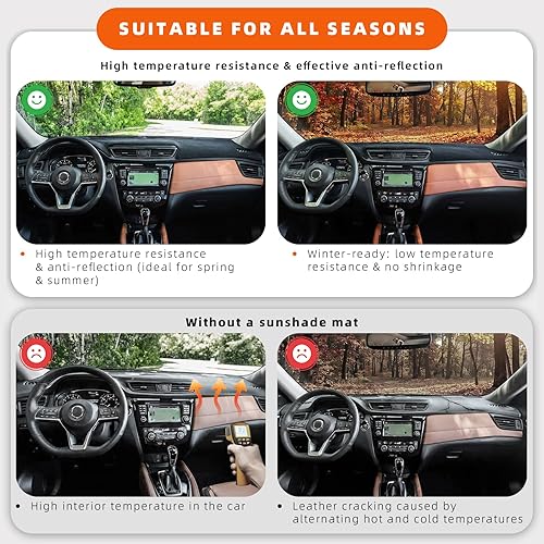 Miniatura 8 de KEYOOG Cubierta del tablero de instrumentos para Hy-undai Sonata 2014-2011 (para conducción a la izquierda), alfombrilla antirreflejos, protector