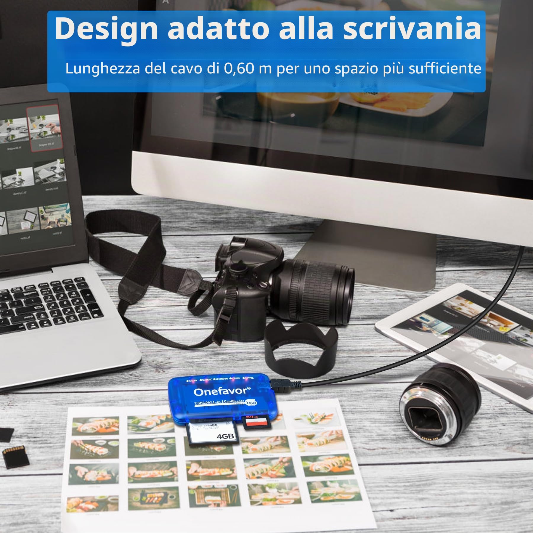 SmartMedia - Lettore di schede, lettore di schede, USB universale, adattatore multi-card slim hub per lettura Smart Media SD, XD, CF, MMC, MS Pro Duo, lettore di schede di memoria flash per