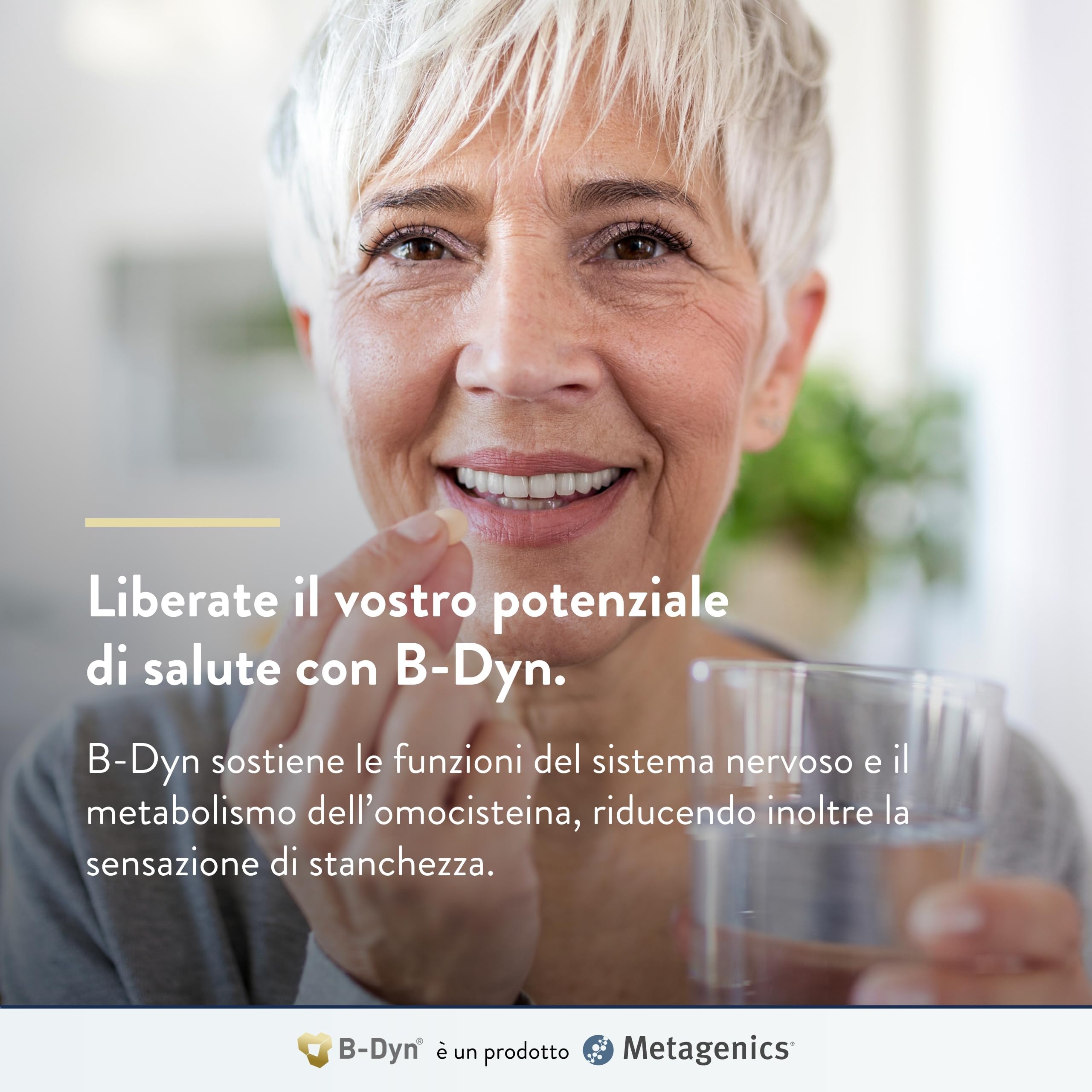 Metagenics B-Dyn - Sostiene il Sistema Nervoso, il Metabolismo dell'Omocisteina - Aiuta in Caso di Stanchezza - 30 Compresse