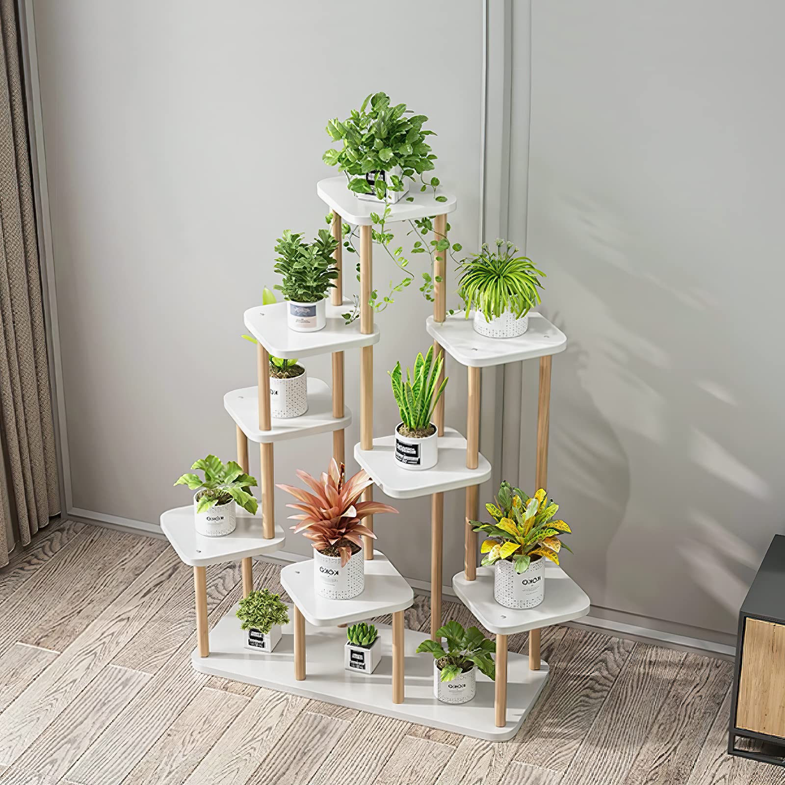 5段 9鉢植え GIBLEA フラワースタンド 室内 木製 花台 おしゃれ 観葉