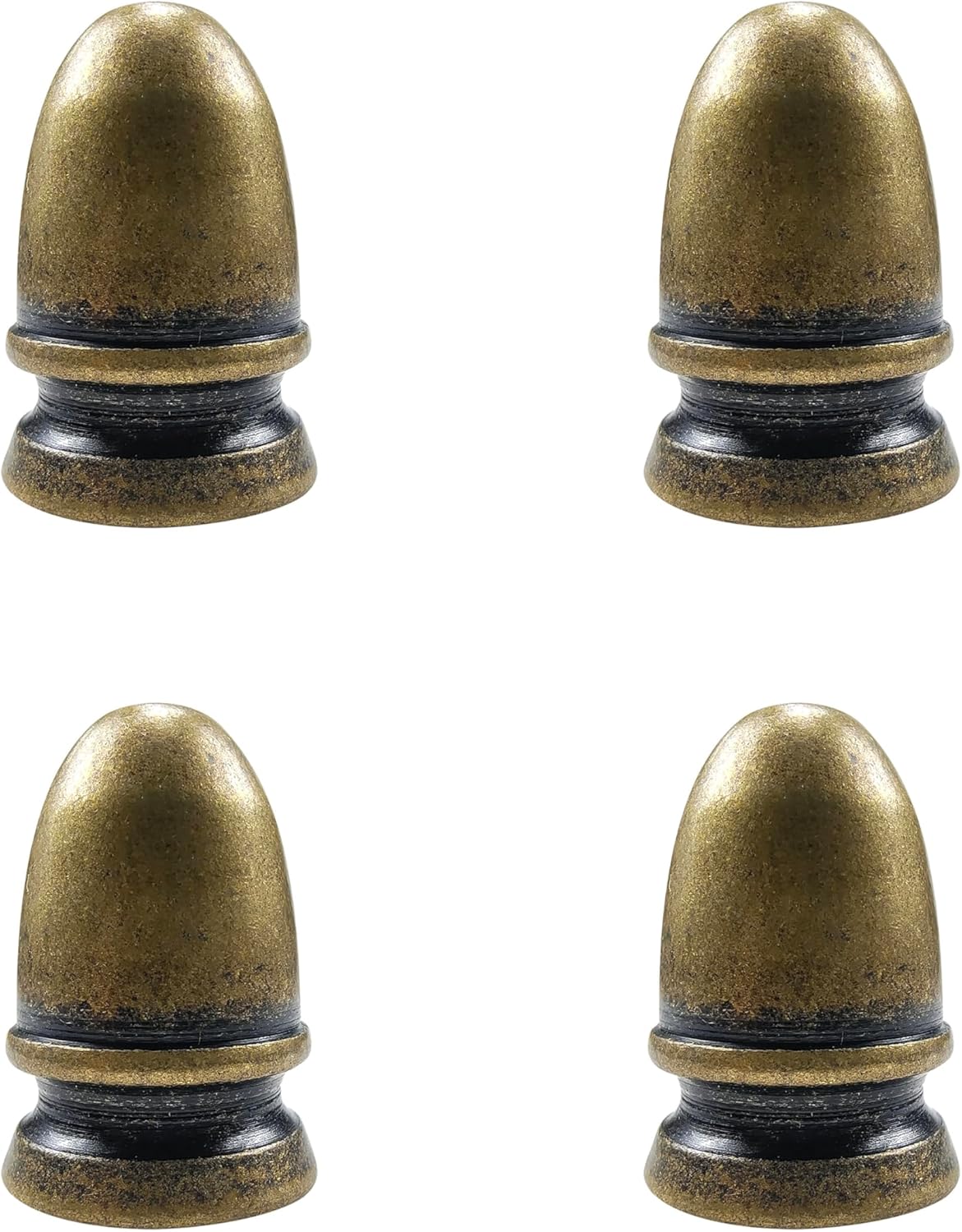 ECUDIS Pack of 4 Solid Metal Lamp Finials Caps Knob for Lamp Shade Harp Holder (Antique Brass)