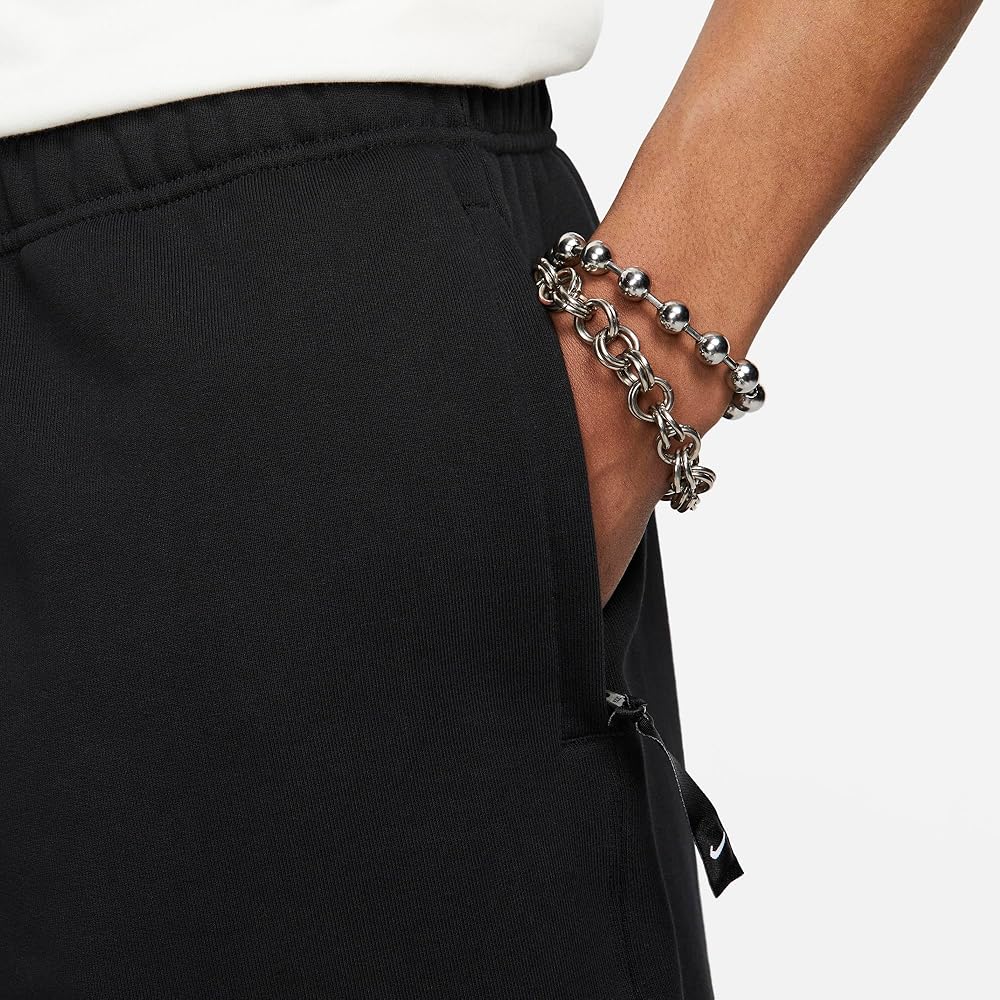 Nike Solo Swoosh Men's French Terry Shorts, Black/White