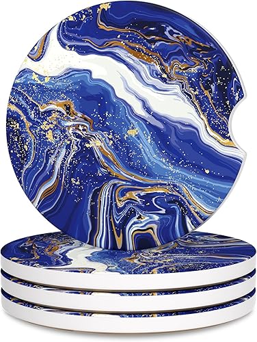 Miniatura 1 de Portavasos para automóvil, posavasos para portavasos de automóvil, paquete de 4 unidades, insertos antideslizantes universales de cerámica