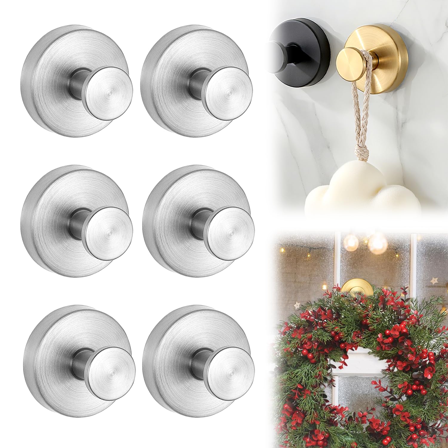 Opeximatun Silver Suction Cup Hooks