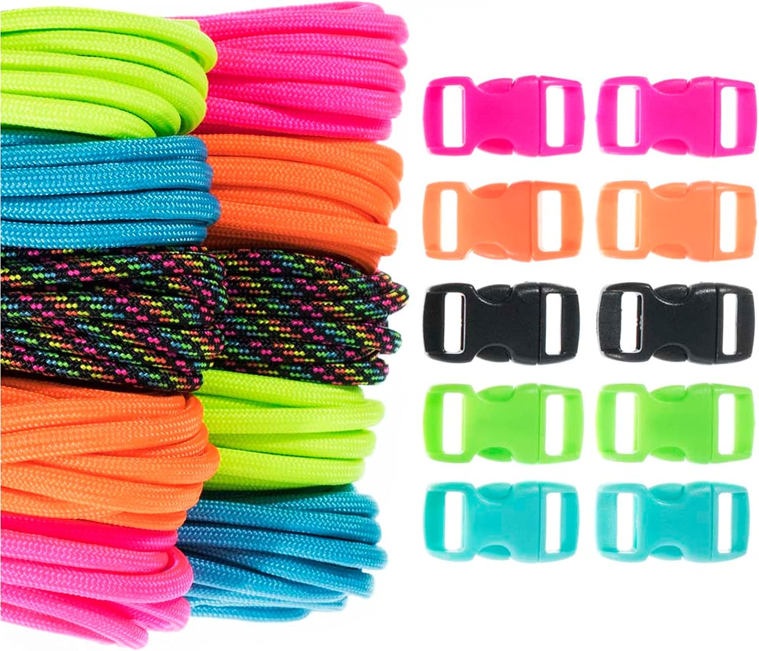 Craft County 550LB Paracord Crafting Kit 10 Feet Variety Theme Options Great for All Ages and All Skill Levels Create DIY Bracelet, Keychain, Lanyard Projects