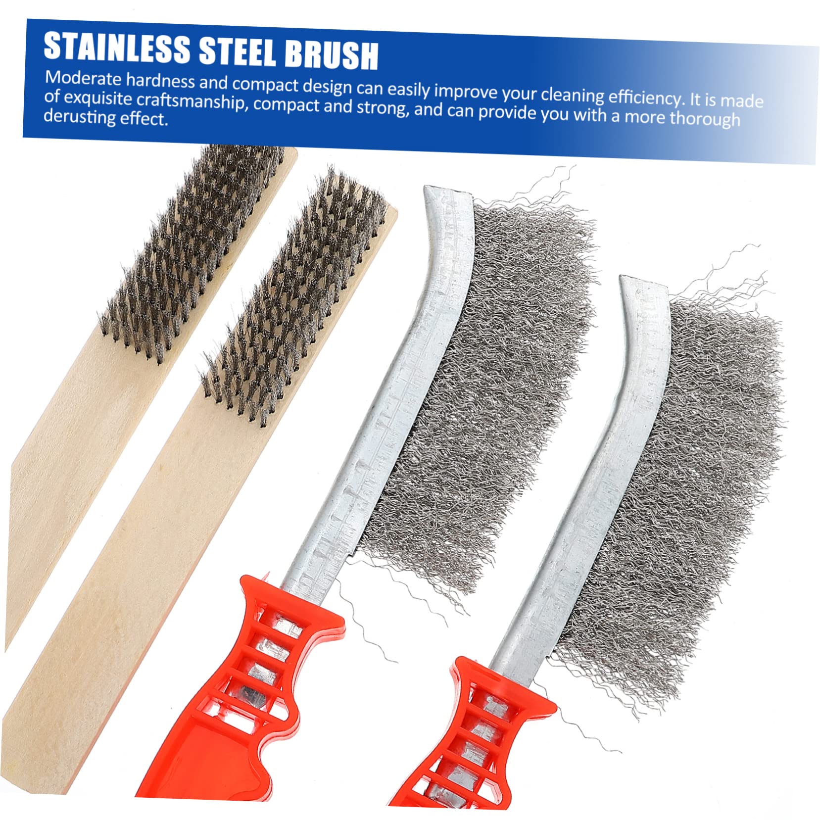 PRETYZOOM 1set Stainless Steel Cleaning Brush Motor Door Window Brush Stainless Brush Rust Removal Brush Metal Decontamination Brush Rust Cleaning Metal Cleaning Stainless Steel Brush 4pcs