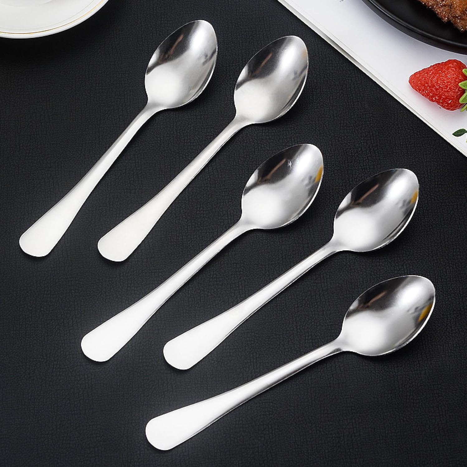 Manufacturers Household Canteen Eating Soup Spoon Drip Spoon Spoon Simple Spoon Round Handle Stainless Steel Spoon Wholesale