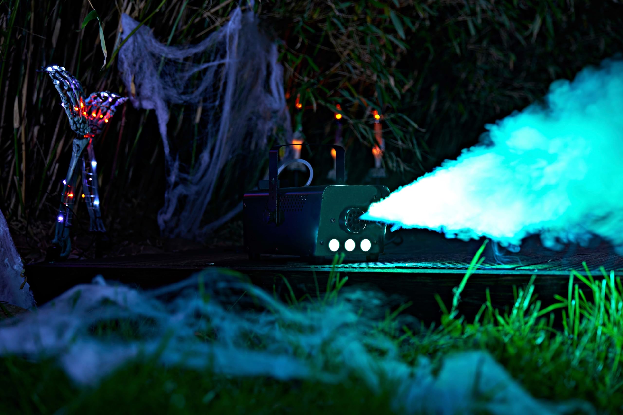 LED Nebelmaschine mit Fernbedienung, Farbwechsel & Fluid für Partys & Disco | Stimmungsvolle Showeffekte für Bühne, Hochzeit, Karneval, Halloween und Tanzfläche