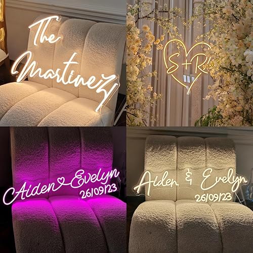 Miniatura 2 de Letrero de neón profesional con nombre personalizado, letrero de neón LED personalizable más grande para telón de fondo, decoración de bodas, micro