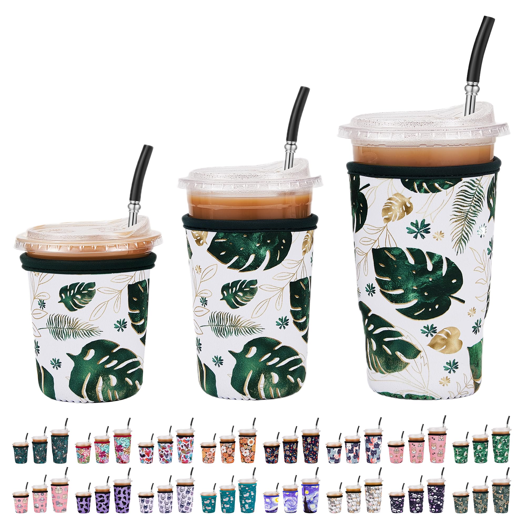 3 Pack Reusable Neoprene Coffee Sleeves - Insulated Cup Holders For 16-32oz Tumblers, Hot & Cold Drinks - View #14