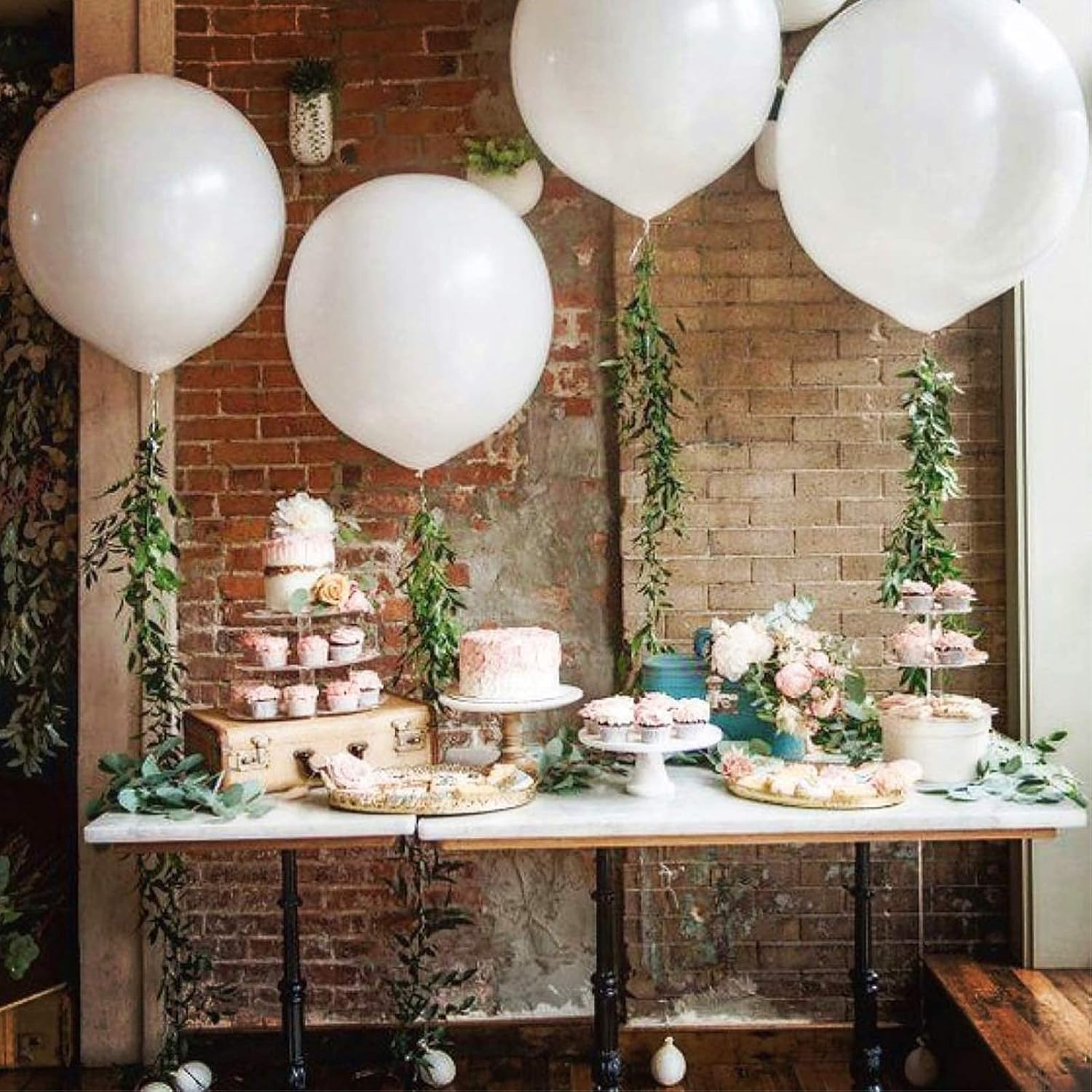 5PCS Big White Balloons Giant 36 Inch Large White Balloon Jumbo Balloon for Birthday Wedding Baby Shower Carnival Party New Year's Day Decorations Supplies