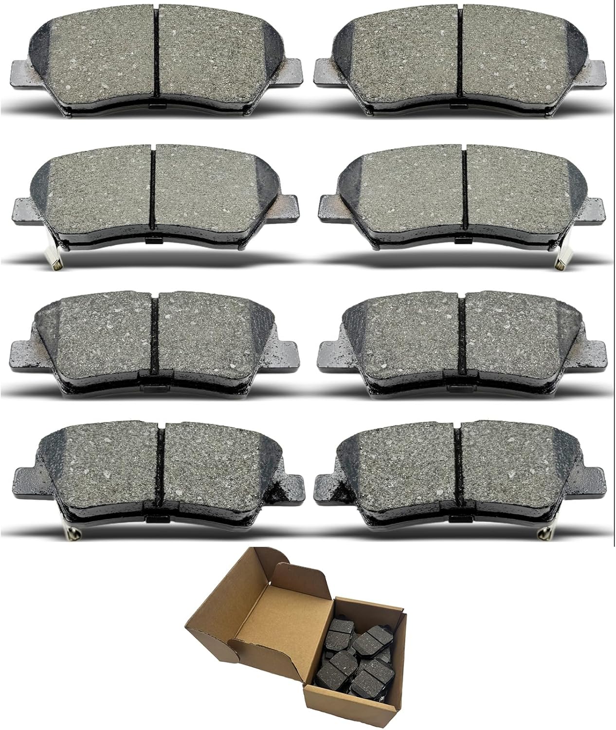 Brake Pads Sets For Hyundai For Elantra 2011-2016,For Hyundai For Elantra GT 2013-2016,For Hyundai For Veloster 2012-2016 D1543 D1544 Front Ceramic Rear Semi-Metallic Brake Pads
